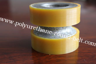 Yellow High Density Polyurethane Wheels Heavy Duty Coating Rollers Wheels Replacement